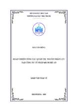 Hoàn thiện công tác quản trị nguồn nhân lực tại công ty cổ phần 482 nghệ an 
