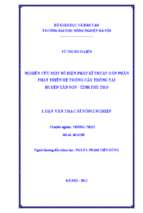 Nghiên cứu một số biện pháp kĩ thuật góp phần phát triển hệ thống cây trồng tại huyện tân sơn   tỉnh phú thọ