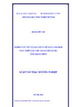 Nghiên cứu yếu tố hạn chế và đề xuất giải pháp phát triển cây chè cho huyện hải hà tỉnh quảng ninh