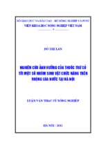 Nghiên cứu ảnh hưởng của thuốc trừ cỏ tới một số nhóm sinh vật chức năng trên ruộng lúa nước tại hà nội