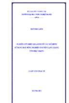 Nghiên cứu hiệu quả kinh tế các mô hình sử dụng đất nông nghiệp ở huyện lạng giang tỉnh bắc giang