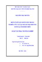 Một số kết quả bước đầu trong nghiên cứu cải tạo đàn bò địa phương nuôi tại tỉnh điện biên