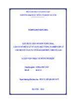 Xây dựng bản đồ đơn vị đất đai, làm cơ sở đề xuất sử dụng đất nông nghiệp hợp lý cho huyện ngeun, tỉnh sayaboury, chdcnd lào