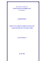 Phân tích ngành hàng miến dong bình liêu tại huyện bình liêu, tỉnh quảng ninh