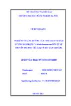 Nghiên cứu ảnh hưởng của thời gian và hàm lượng hormone 17 α methyltestosterone đến tỷ lệ chuyển đổi đực giả (xx) cá hồi vân tại sapa