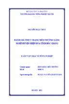 đánh giá thực trạng môi trường làng nghề hiệp hòa tỉnh bắc giang