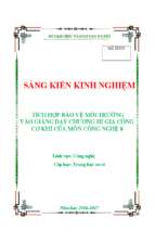 Tích hợp giáo dục môi trường vào giảng dạy chương iii gia công cơ khí của môn công nghệ 8