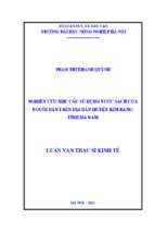 Nghiên cứu nhu cầu sử dụng nước sạch của người dân trên địa bàn huyện kim bảng, tỉnh hà nam