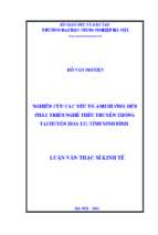 Nghiên cứu các yếu tố ảnh hưởng đến phát triển nghề thêu truyền thống tại huyện hoa lư, tỉnh ninh bình