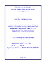 Nghiên cứu thực trạng và định hướng phát triển hệ thống điểm dân cư thị xã phú thọ, tỉnh phú thọ