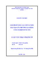 Giải pháp nâng cao chất lượng đào tạo của trường cao đẳng công nghiệp hưng yên