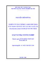 Nghiên cứu thay thế bột cá bằng phụ phẩm vừng trong sản xuất thức ăn cho cá hồi vân (oncorhynchus mykiss ) giai đoạn thương phẩm