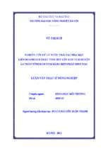 Nghiên cứu xử lý nước thải tại nhà máy liên doanh sản xuất tinh bột sắn kon tum huyện sa thầy tỉnh kon tum bằng biện pháp sinh học