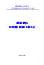 Danh mục chương trình đạo tạo năm 2012