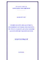 Tình hình hội chứng rối loạn hô hấp và sinh sản (prrs) ở lợn năm 2012. phân tích những yếu tố nguy cơ làm lây lan và phát dịch prrs tại huyện kiến thụy thành phố hải phòng