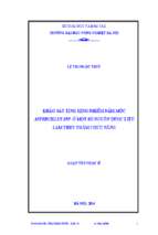 Khảo sát tình hình nhiễm nấm mốc aspergillus ở một số nguồn dược liệu làm thực phẩm chức năng