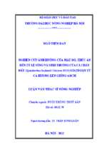 Nghiên cứu ảnh hưởng của mật độ, thức ăn đến tỷ lệ sống và sinh trưởng của cá chày đất (spinibarbus hollandi oshima 1919) giai đoạn từ cá hương lên giống 6 8cm