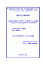 Nghiên cứu sử dụng vi sinh vật nhằm nâng cao hiệu quả sản xuất ngô