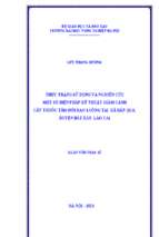 Thực trạng sử dụng và nghiên cứu một số biện pháp kỹ thuật giâm cành cây thuốc tắm dồi đao lường tại xã bản qua huyện bát xát lào cai