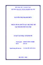 Phân tích chuỗi giá trị thịt bò tại thành phố hà nội