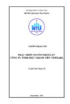 Phát triển nguồn nhân lực công ty tnhh một thành viên vinpearl 