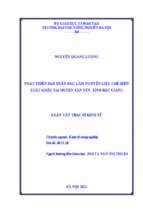 Phát triển sản xuất rau làm nguyên liệu chế biến xuất khẩu tại huyện tân yên, tỉnh bắc giang