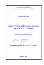 Nghiên cứu phát triển tổ hợp lúa lai hai dòng mới tại thanh hóa