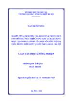 Nghiên cứu ảnh hưởng của mật độ và thời vụ đến sinh trưởng. phát triển, năng suất và hàm lượng hoạt chất phyllanthin của một số giống diệp hạ châu trong điều kiện vụ xuân tại gia lâm hà nội