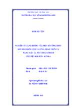 Nghiên cứu ảnh hưởng của một số công thức bón phân đến sinh trưởng, phát triển và năng suất cà phê catimor ở huyện mai sơn sơn la