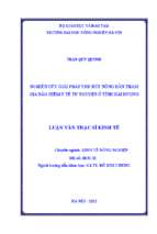 Nghiên cứu giải pháp thu hút nông dân tham gia bảo hiểm y tế tự nguyện ở tỉnh hải dương