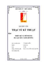 Thiết kế và mô phỏng bộ lọc hốc cộng hưởng
