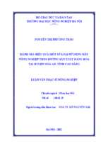 đánh giá hiệu quả một số loại sử dụng đất nông nghiệp theo hướng sản xuất hàng hóa tại huyện hòa an, tỉnh cao bằng