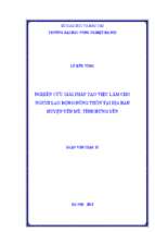 Nghiên cứu giải pháp tạo việc làm cho người lao động nông thôn tại địa bàn huyện yên mỹ tỉnh hưng yên