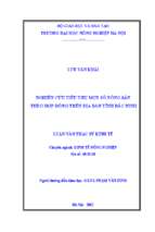 Nghiên cứu tiêu thụ một số nông sản theo hợp đồng trên địa bàn tỉnh bắc ninh