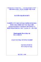 Nghiên cứu một số đặc điểm sinh học, sinh thái nhện đỏ nâu hại chè (oligonnychus coffeae nietner) và biện pháp phòng trừ tại ba vì   hà nội