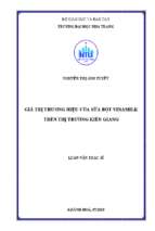 Giá trị thương hiệu của sữa bột vinamilk trên thị trường kiên giang 