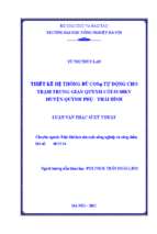 Thiết kế hệ thống bù cos amp; tự động cho trạm trung gian quỳnh côi 