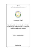 Thực trạng tuân thủ điều trị của người bệnh đái tháo đường type 2 ngoại trú tại bệnh viện đa khoa tỉnh điện biên năm 2020