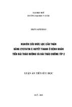 Nghiên cứu mức lọc cầu thận bằng cystatin c huyết thanh ở bệnh nhân tiền đái tháo đường và đái tháo đường típ 2