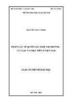 Pháp luật về quyền gia nhập thị trường – lý luận và thực tiễn ở việt nam the law on the right to market entry   theory and practice in vietnam