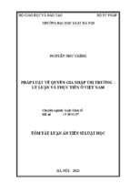 Pháp luật về quyền gia nhập thị trường – lý luận và thực tiễn ở việt nam the law on the right to market entry   theory and practice in vietnam tt