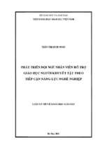 Phát triển đội ngũ nhân viên hỗ trợ giáo dục người khuyết tật theo tiếp cận năng lực nghề nghiệp