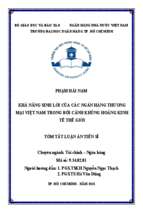 Khả năng sinh lời của các ngân hàng thương mại việt nam trong bối cảnh khủng hoảng kinh tế thế giới tt