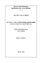 Xây dựng và phát triển văn hoá doanh nghiệp của các công ty du lịch việt nam  developing corporate culture of vietnamese tourism companie tt