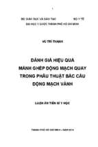 Luận án tiến sĩ đánh giá hiệu quả mảnh ghép động mạch quay trong phẫu thuật bắc cầu động mạch vành