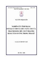 Luận án tiến sĩ nghiên cứu tình trạng phì đại cơ tim và chức năng tim của thai nhi bằng siêu âm ở thai phụ