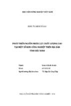 Phát triển nguồn nhân lực chất lượng cao tại một số khu công nghiệp trên địa bàn tỉnh bắc ninh  