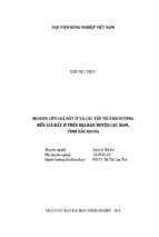 Nghiên cứu giá đất ở và các yếu tố ảnh hưởng đến giá đất ở trên địa bàn huyện lục nam, tỉnh bắc giang  