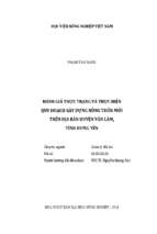 đánh giá thực trạng và thực hiện quy hoạch xây dựng nông thôn mới trên địa bàn huyện văn lâm, tỉnh hưng yên  