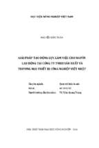 Giải pháp tạo động lực làm việc cho người lao động tại công ty tnhh sản xuất và thương mại thiết bị công nghiệp việt nhật  